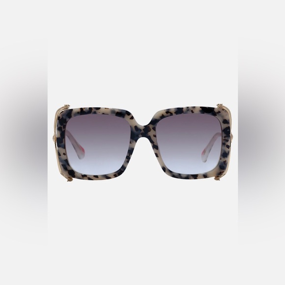 CAMILLA “The After Party” Natural Tortoise Gold Oversized Square Sunglasses - Picture 4 of 7